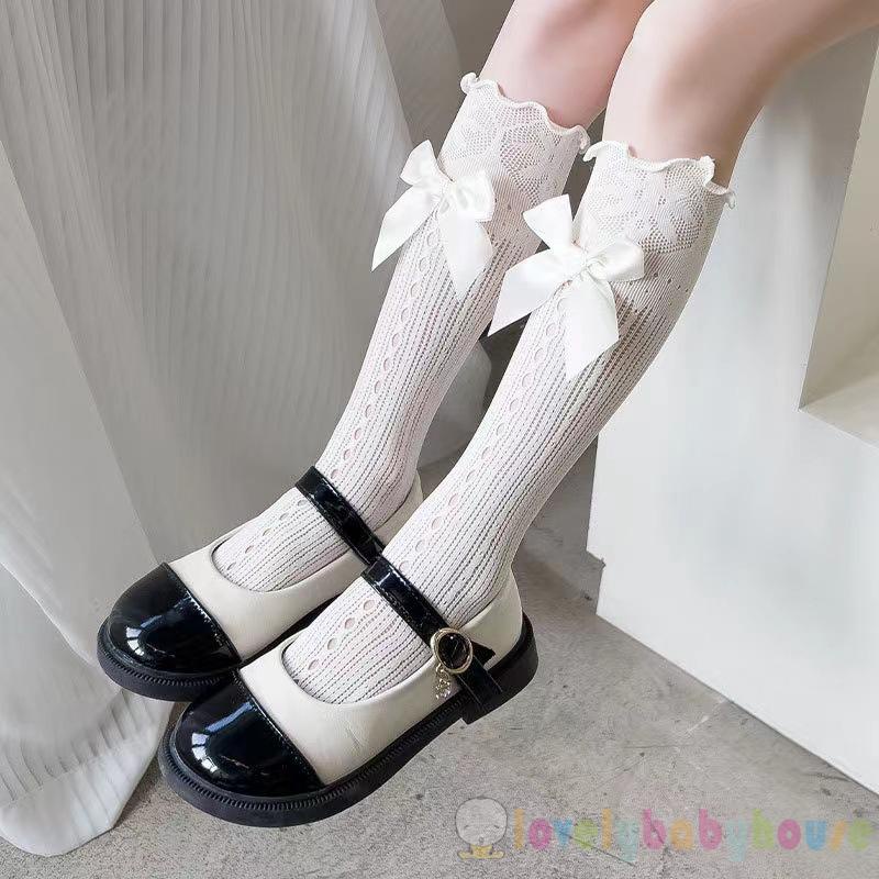Đôi Tất Chân Cao Qua Gối Đính Nơ Dễ Thương Cho Bé Gái