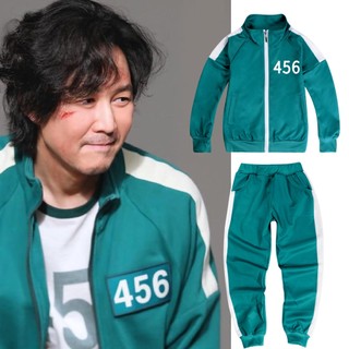 Pg Squid Game 456 áo khoác quần Áo thun vải cosplay cho trẻ em đồ thể thao