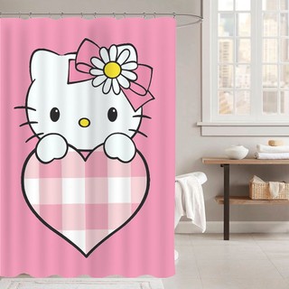 Hello Kitty Polyester Chống Thấm Nước Rèm Tắm Trang Trí Phòng Tắm Rèm Tắm Vải Có Móc