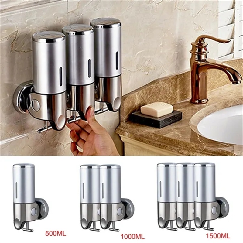 Hộp đựng xà phòng lỏng/nước rửa tay treo tường cho phòng tắm, dùng cho dầu gội/gel tắm