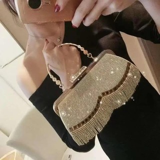 Ví Cầm Tay Đính Kim Cương Giả Sang Trọng Thời Trang Dự Tiệc Cưới