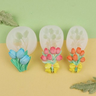 Khuôn Silicone Tạo Hình Làm Bánh Hình Hoa Tulip DIY
