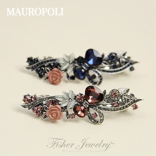 Mauropoli [Hàng Có Sẵn] Kẹp Tóc Đuôi Ngựa Cỡ Lớn Đính Đá Cổ Điển Mới