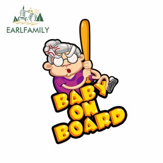 EARLFAMILY 13cm Bé Trên Tàu Dán Xe Hoạt Hình Anime Đề Can Bé Trong Xe Tạo Kiểu Kính Chắn Gió Phía Sau Thân Trang Trí JDM Chống Thấm Nước