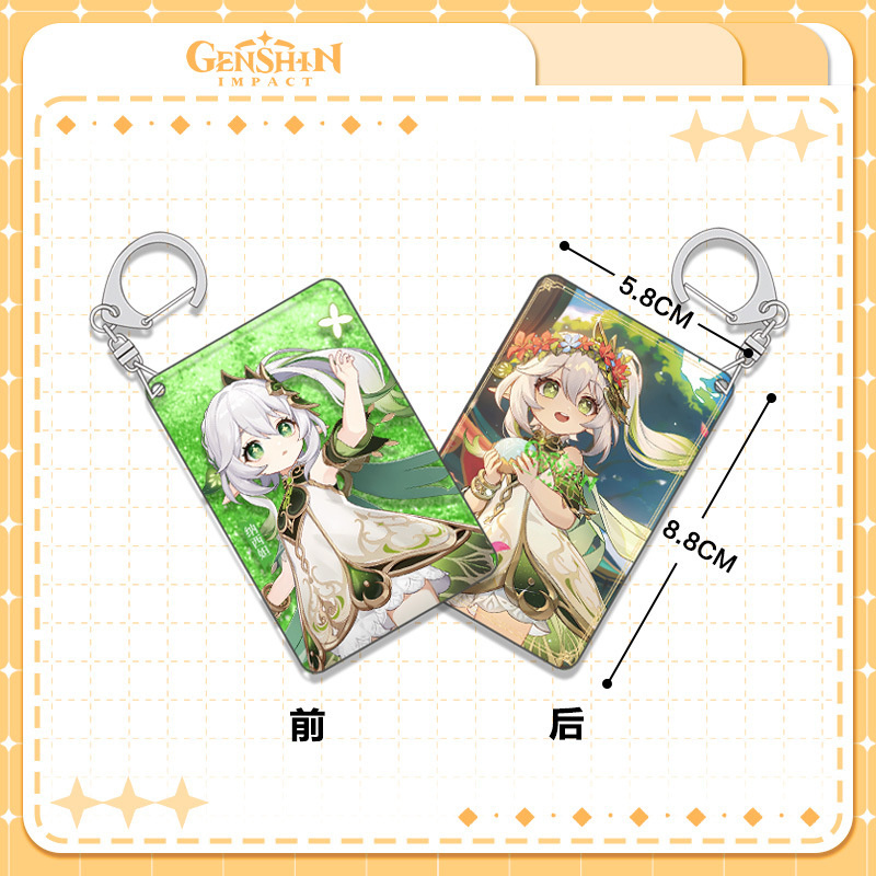 Genshin Impact Kaedehara Kazuha Yae Miko Zhongli Alhaitham Neuvillette Navia Furina móc khóa acrylic cát lún móc chìa khóa mặt dây chuyền acrylic trang trí trò chơi hoạt hình xung quanh