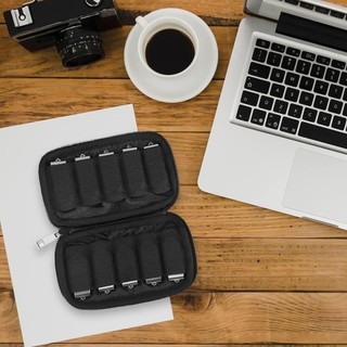 Túi xách OAKANDME, USB Flash Drive Polyester Túi lưu trữ, Bảo vệ 6 khe 10 khe cắm di động USB màu đen sắp xếp đĩa phụ kiện điện tử