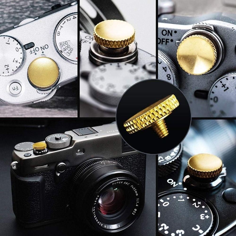 Nút chụp YRBWD, nhả màn trập tiện dụng lõm, Vòng cao su mềm bằng đồng bền cho máy ảnh Fujifilm / Leica / Nikon / DSLR