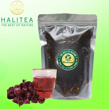Trà Hoa Dâm Bụt HALITEA Hibiscus Túi Zip 100g, Trà Túi Tam Giác Hũ 15 Túi X 3gr