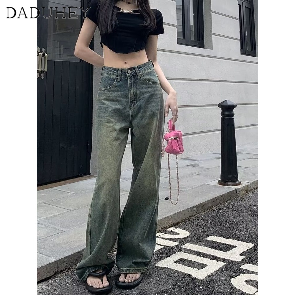 Ảnh Quần jeans DADUHEY ống rộng lưng cao phong cách đường phố Mỹ thời trang cao cấp 2023 1