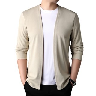 Je Áo Khoác cardigan Dệt Kim Mỏng Nhẹ Vừa Vặn Hợp Thời Trang Xuân Thu Cho Nam Kiểu Nam Châu Á