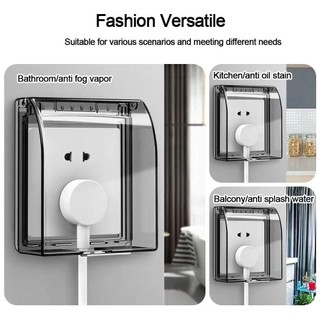 Hộp chống nước ổ cắm YMIFI, Vỏ bảo vệ công tắc nhựa tự dính, Nguồn cung cấp ổ cắm điện 86 loại treo tường