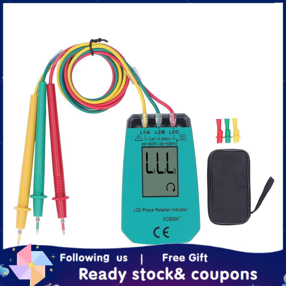 Xiyijia Phase Rotation Meter 40-600V Quick Sampling Easy Operation 3 ...