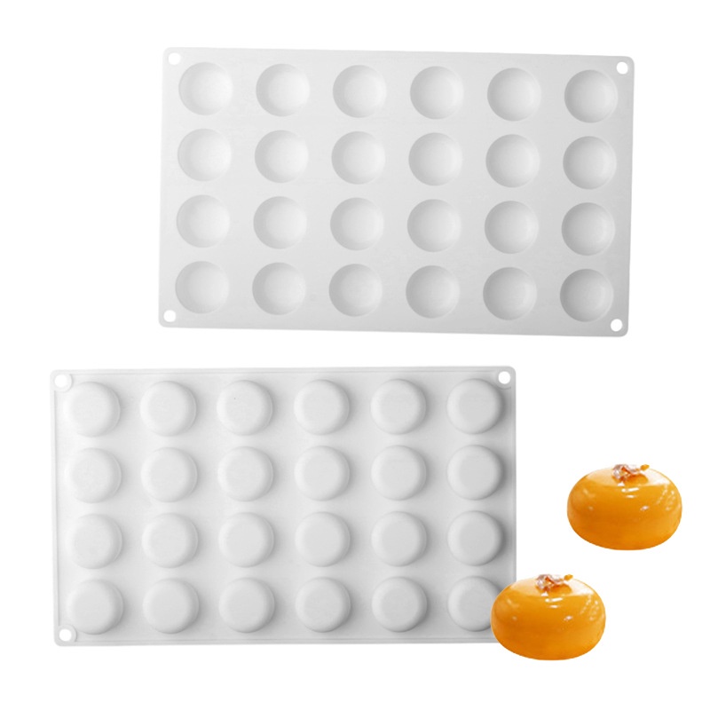 Khuôn silicone 24 Ngăn Làm Bánh Hình Tròn Tiện Dụng