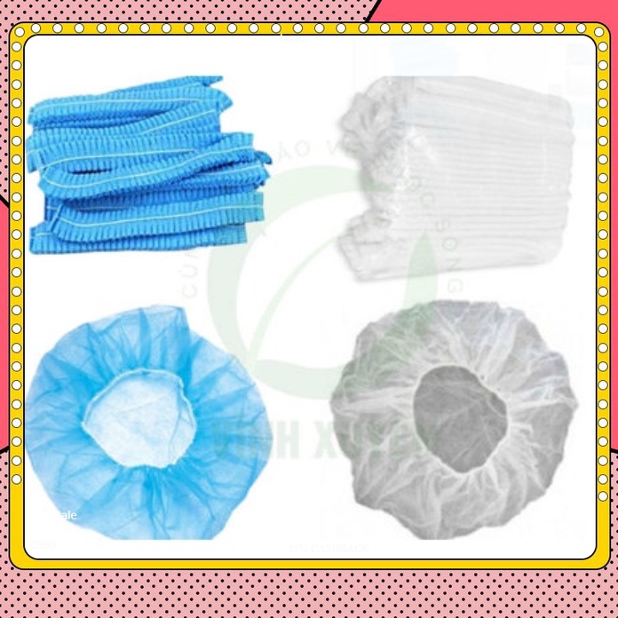 Mũ trùm đầu y tế nón con sâu tiệt trùng bao tóc y tế Khánh An ngăn bụi vi khuẩn hiệu quả KAMUO dcpxhoanganh