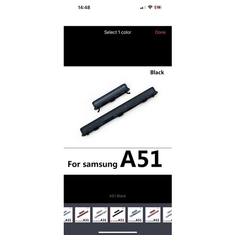 nút nhựa mở nguồn volume samsung a51/a71 màu đen