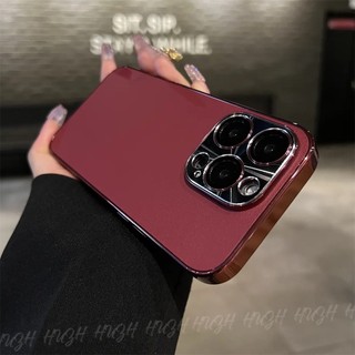 Sang Trọng Ốp Điện Thoại Da Chống Sốc Có Miếng Dán Bảo Vệ camera Cho iphone15 pro max 14 13 pro max