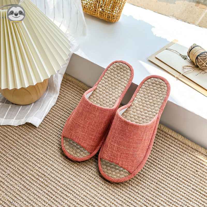 Dép Đi Trong Nhà / Đi Trong Nhà / Đi Biển Bằng Vải Lanh Phong Cách muji Nhật Bản Chống Nước Im Lặng Cho Cặp Đôi