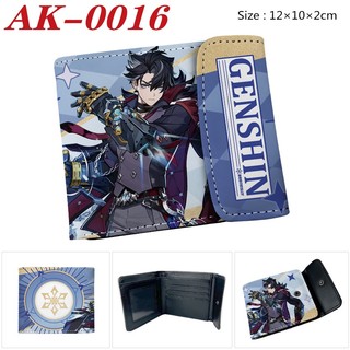 YT2 Genshin Impact Ganyu Hu Tao Phim Hoạt Hình anime Da PU Ví Ngắn Nam Túi Xách Sinh Viên Đa Khe Cắm Thẻ Túi TY2