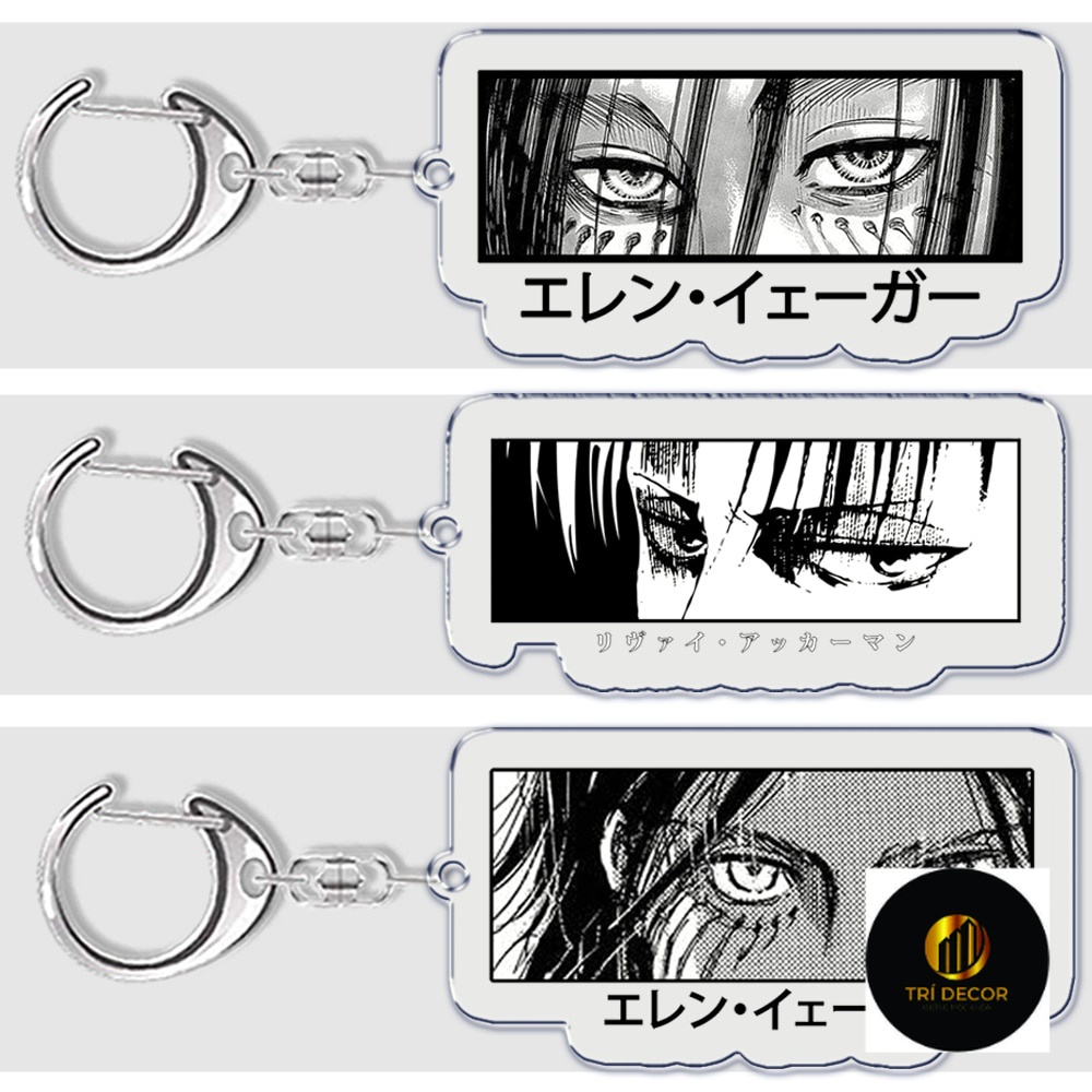 Móc khoá Anime Attack on Titan Eyes Mắt các nhân vật Eren Mikasa Levi Army phụ kiện trang trí dễ thương