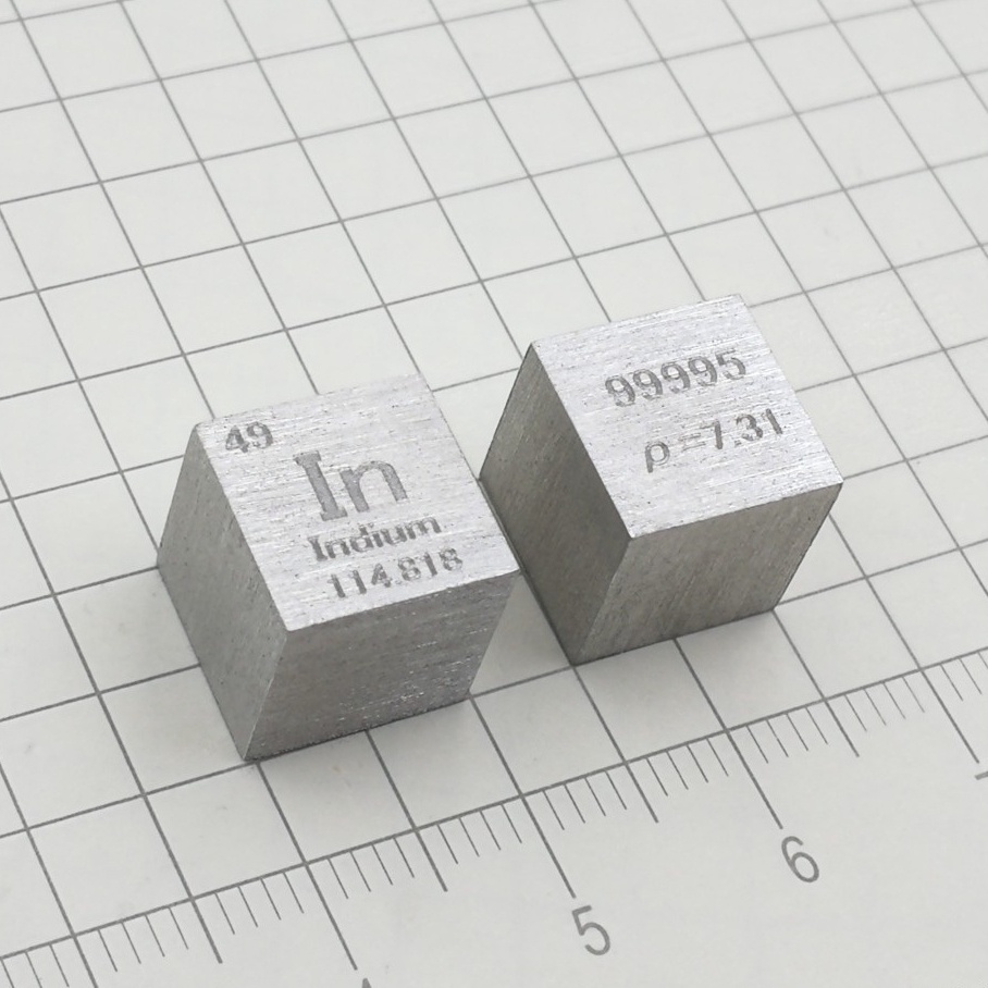 49#indium Cube nguyên tố hóa học kim loại vật liệu đơn vật lý trang trí ...