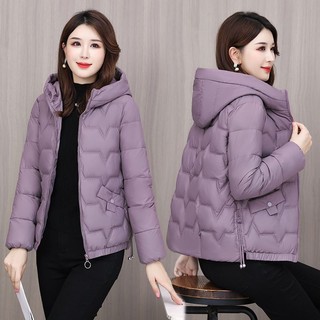 Áo Khoác Đệm Phao Có Nón Dáng Ngắn Phong Cách Hàn Quốc Thời Trang Mùa Đông Hàng Mới Dành Cho Bạn Nữ