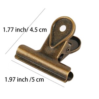 Risedot Kẹp đuôi dài bằng thép không gỉ, Kẹp kim loại bằng đồng cổ điển 1,97 Inch / 5cm, Kim loại đa chức năng Văn phòng và Đồ dùng gia dụng Văn phòng