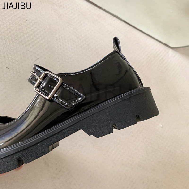 Size 34-44 Giày Nữ Cỡ Lớn Giày Da Học Sinh Phong Cách Anh Quốc Giày Đồng Phục 43 JK Màu Đen Thick Heel Lolita Shoes Korean Fashion Platform Mary Jane Shoes Doll Shoes Anti-slip Round Toe Leather Shoes Giày Công Chúa Giản Dị Phong Cách Preppy Giày Cosplay