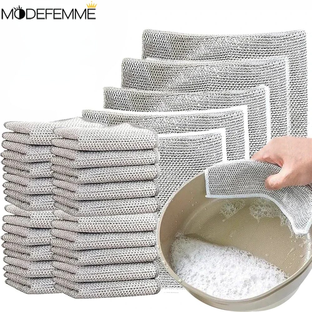 Dụng cụ làm sạch nhà bếp - Vòi bồn rửa Loại bỏ rỉ sét - Khăn rửa chén - Khăn lau nhà bằng dây thép - Vải làm sạch lưới dây kim loại - Chảo dầu chống dính