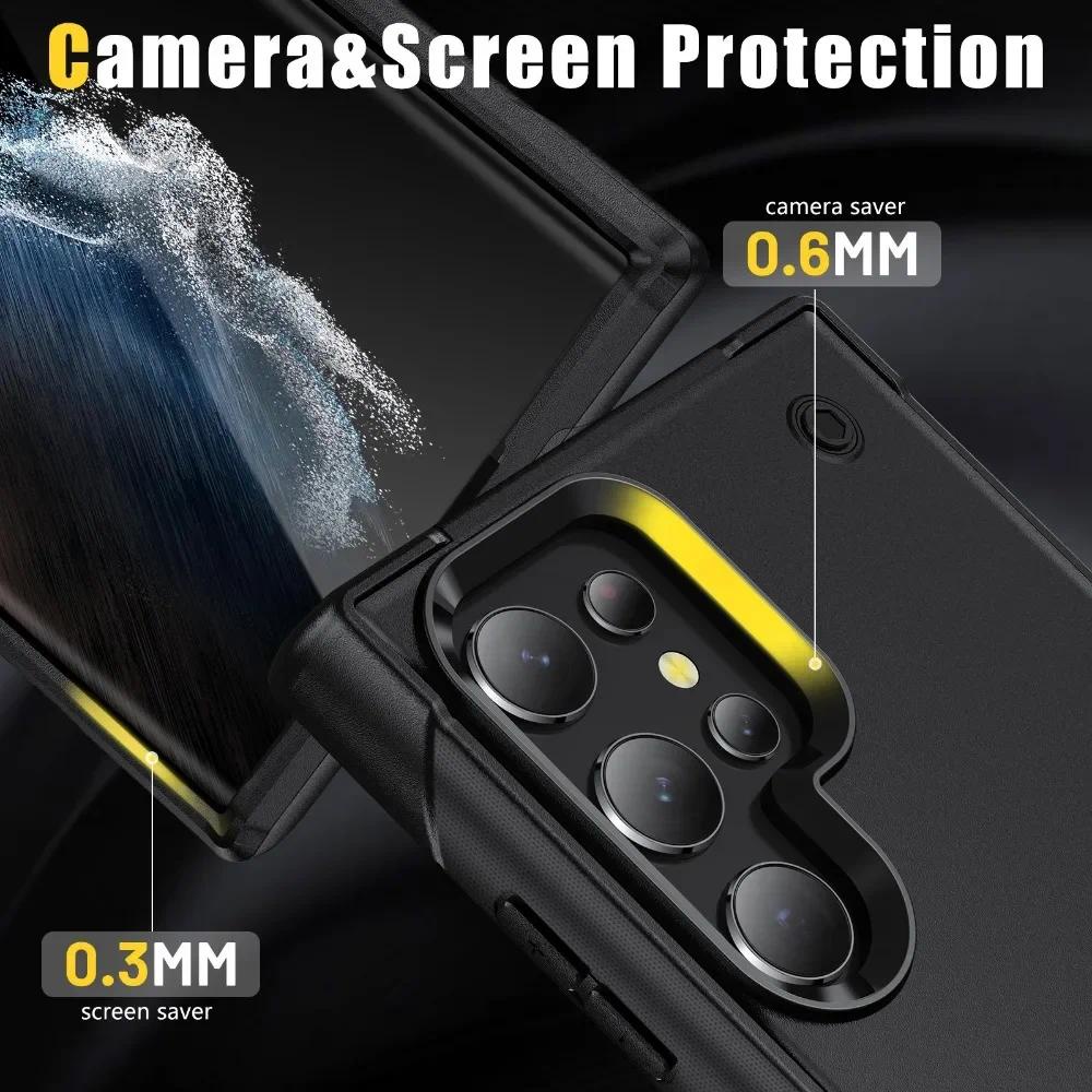 Ốp Điện Thoại Có Chân Đế Vô Hình Cho Samsung Galaxy S21 S25 S23 FE S24 S22 Ultra Plus + A73 A54 A53 A52S A52 A33 A23 A14 5G Cover
