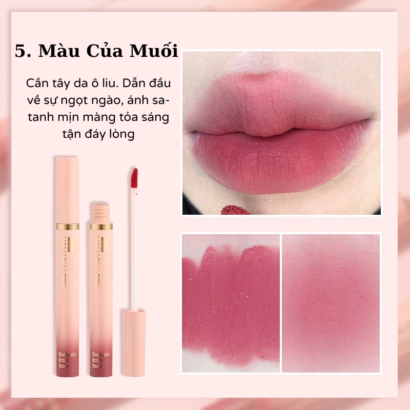 Son Kem Dạng Ống Son Lì Làm Trắng Kháng Nước Lâu Trôi Son Dưỡng Ẩm 6 Màu Sắc Làm Cho Đôi Môi Mềm Mịn