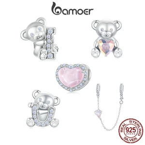 BAMOER Mặt Dây Chuyền Bạc 925 Khắc Chữ I love U