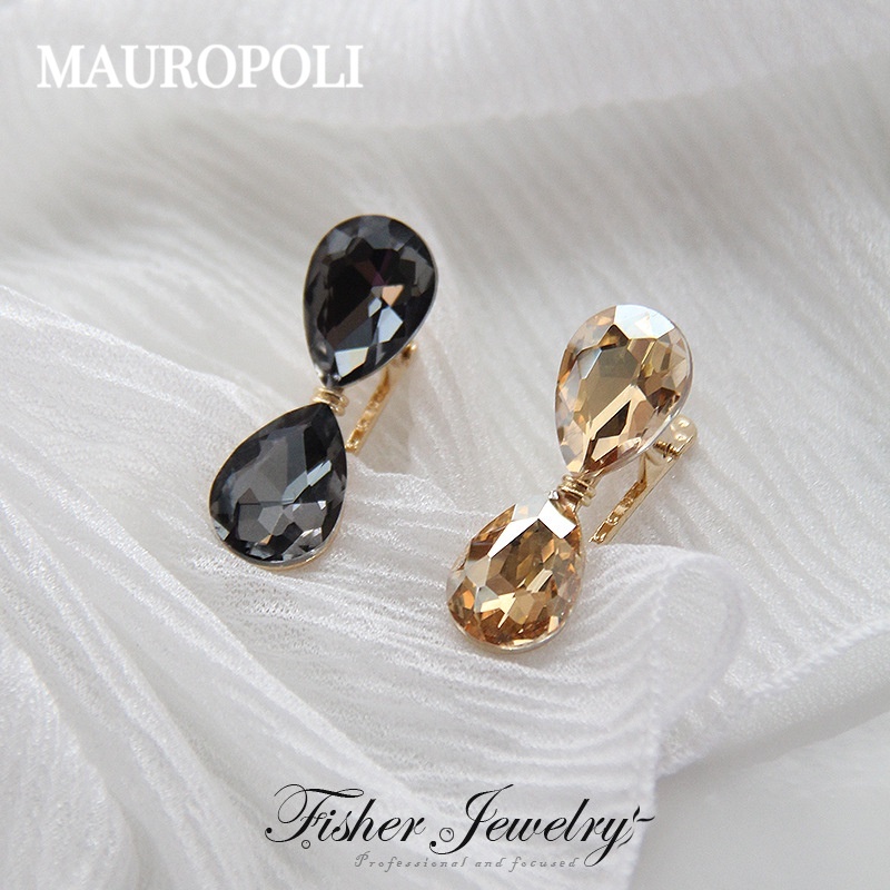 Mauropoli [Sẵn Sàng] Giọt Mưa Pha Lê Hợp Kim Nhỏ Kẹp Tóc Nữ Bên Nổ Sang Trọng Kẹp Tóc Đơn Giản Nổ Đầu Kẹp
