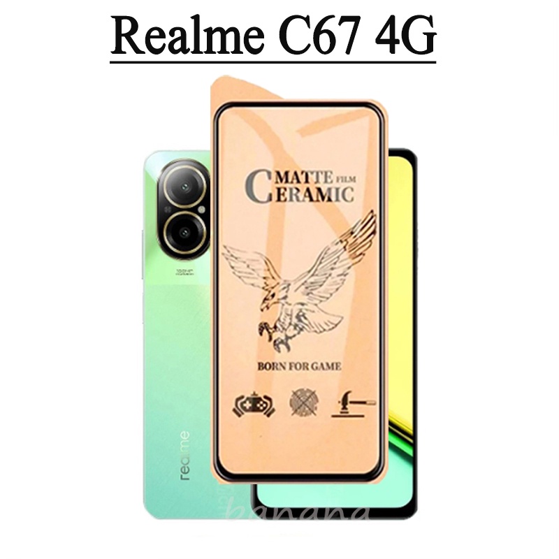 Kính cường lực gốm 3 TRONG 1 Realme C67 4G cho Realme C53 C55 C51 C30 C 67 5G Ống kính máy ảnh Kính bảo vệ màn hình và phim mặt sau
