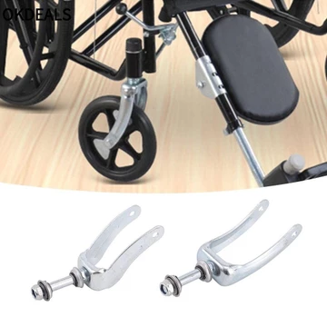 Giá đỡ bánh trước OKDEALS, có nĩa xe lăn bằng thép chịu lực, Xe lăn chống mài mòn 6 / 7 Inch bền bỉ Hỗ trợ bánh trước Phụ kiện xe lăn