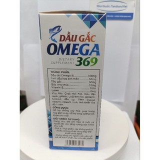 DẦU GẤC OMEGA 369 hỗ trợ chống oxy hóa cho mắt , não , tim lọ 60 viên