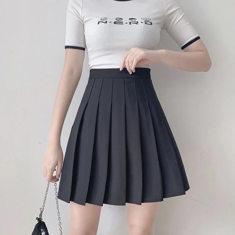 Chân Váy Tennis Nữ Xếp Ly Cạp Cao Có Quần Bảo Hộ
