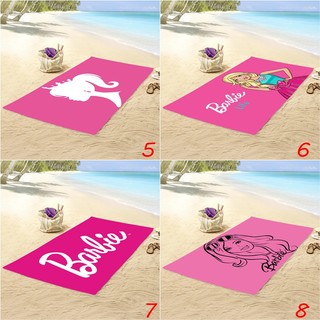 Khăn đi biển Barbie màu hồng, công chúa Disney, in một mặt, mềm mại thấm hút, vải terry