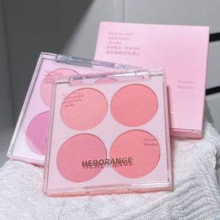 Herorange Phấn Má Hồng Bốn Màu Sắc Ngọt Ngào Tông Lì Tự Nhiên Ngọt Ngào Nữ Tính