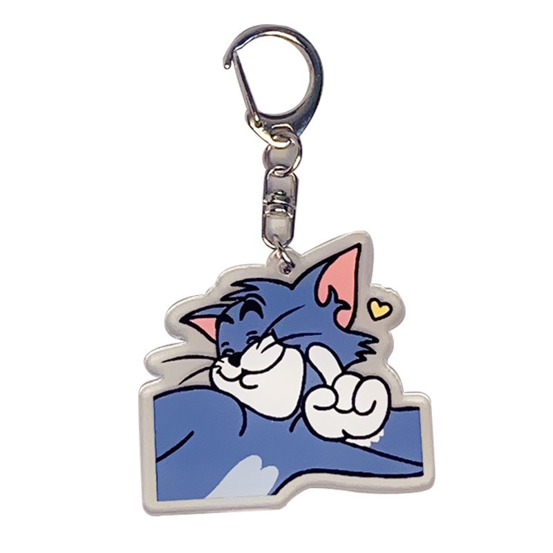 Mặt dây chuyền đôi acrylic anime phim hoạt hình dễ thương móc khóa người bạn thân nhất cùng phong cách mèo và chuột Mặt