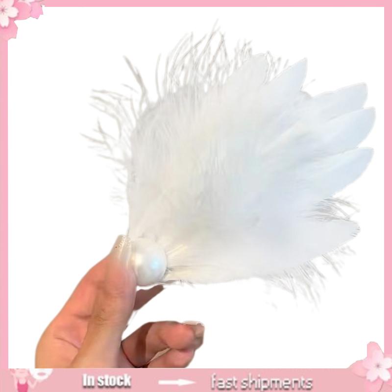 Lovely Hair Clip White Feather Design Hair Barrettes Side Ballet Hair Clip