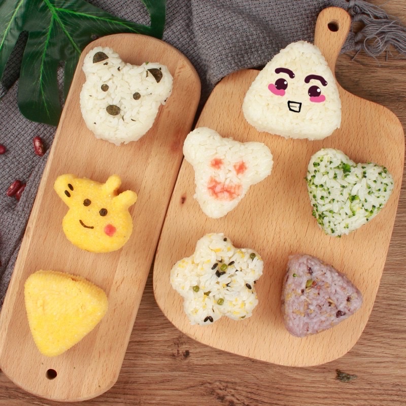 khuôn ép, tạo hình cơm nắm mẫu tam giác, sao,hoa