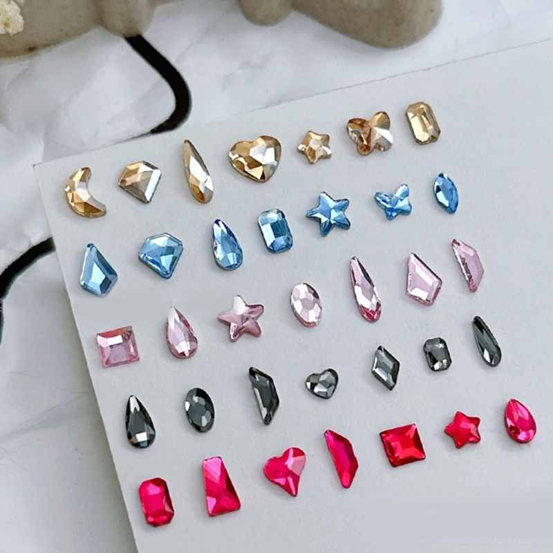 ⚝⚝Richh Set 100 Hạt Pha Lê 3d mini Đính Móng Nghệ Thuật charms