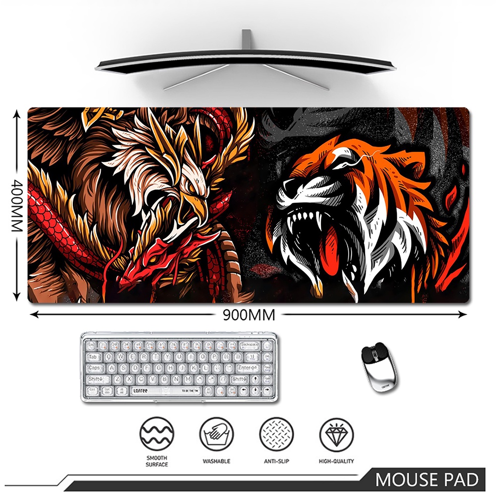 Phong Cách Nhật Bản Lớn Miếng Lót Chuột Nghệ Thuật Rồng Mousepad Đen Thảm XXL 900x400mm Văn Phòng Tại Nhà Cao Su Để Bàn Thảm Lớn Miếng Lót Bàn Phím