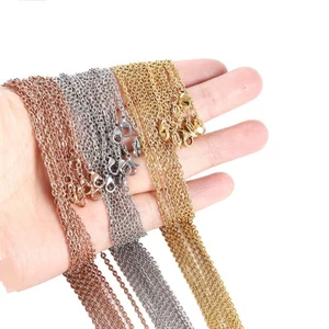 BTF 10 Chiếc Vòng Cổ Liên Kết Dây Xích Với Tôm Hùm Khóa DIY Trang Sức Làm Phụ Kiện