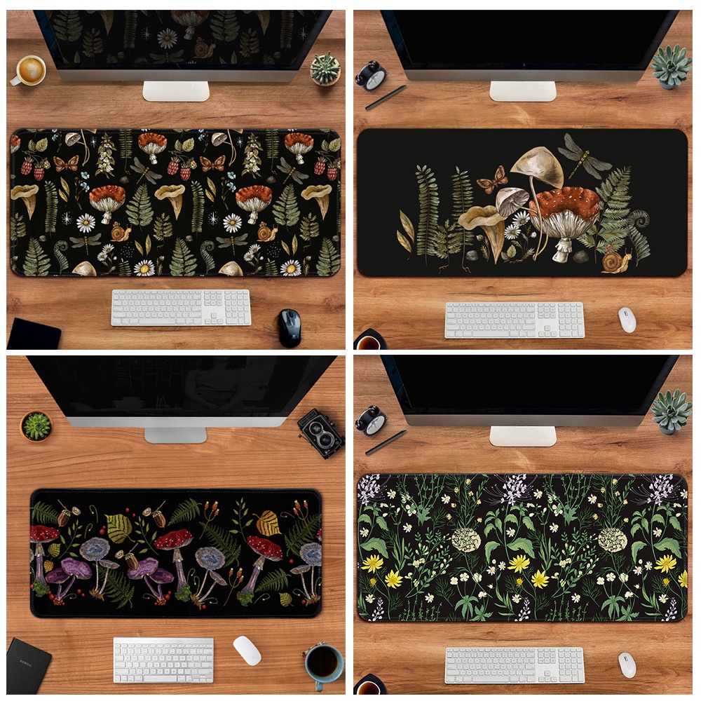 Dễ Thương Chơi Game Deskmat Vintage Mouse Pad Thực Vật Mousepad Cây Nấm Hoang Dã Hoa Bàn Phím Lớn Pc Laptop Trang Trí Bàn Di Động