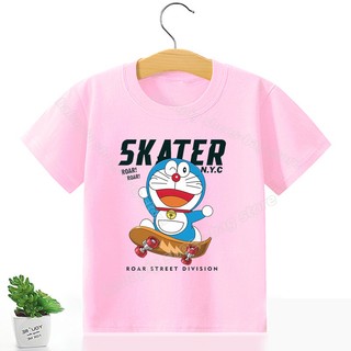 [Hàng Tại Chỗ] Áo Thun cotton Ngắn Tay Thấm Hút Mồ Hôi Thoáng Khí In Hình doraemon Thời Trang Thích Hợp Làm Quà Tặng Hàng Ngày Cho Trẻ Em