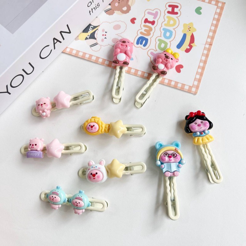 MIAOYA Thời Trang Beaver Loopy Kẹp Tóc Dễ Thương Cô Gái Ngọt Ngào Trái Tim Hoạt Hình Kẹp Tóc Cho Sinh Viên Quà Tặng Trang Sức