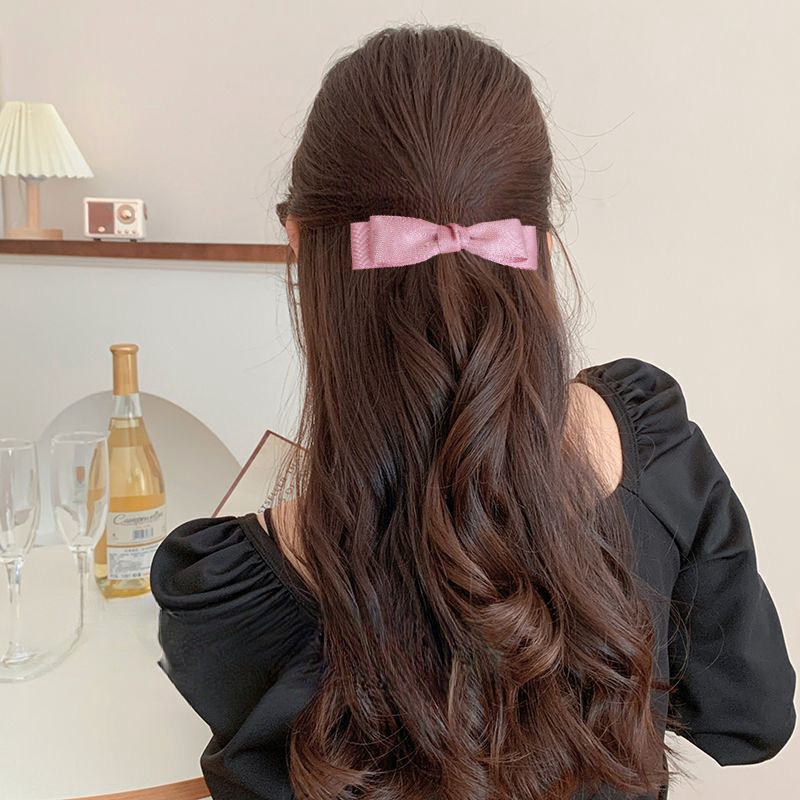 Kẹp Tóc Mỏ Vịt Đính Nơ Dễ Thương Nhiều MàuPhong Cách Hàn Quốc Phụ Kiện Tóc Cho Nữ Và Bé Gái