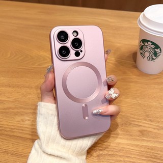 Dành Cho iPhone 15 14 13 12 11 Pro Max Plus Vỏ Điện Thoại Sơn Kim Loại Lỏng Từ Tính Sang Trọng Có Tích Hợp Màn Hình Bụi Và Bảo Vệ Ống Kính