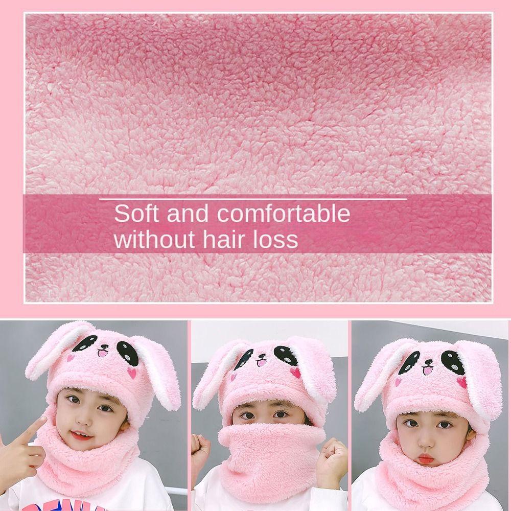 Mũ Trẻ Em GUSTAVA, Mũ Nhung San Hô Lông Cừu Đôi Sang Trọng, Hoạt Hình Mùa Đông Thỏ Balaclava Mũ Khăn Cho Bé Trai Bé Gái